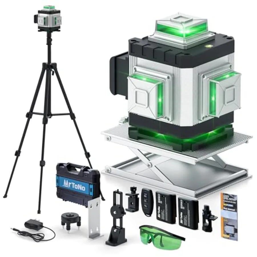 

Лазерный уровень 4D на 16 линий (4 x 360°) с самовыравниванием, зеленый лазерный нивелир для строительства, укладки плитки, каркасных работ, ремонта дома