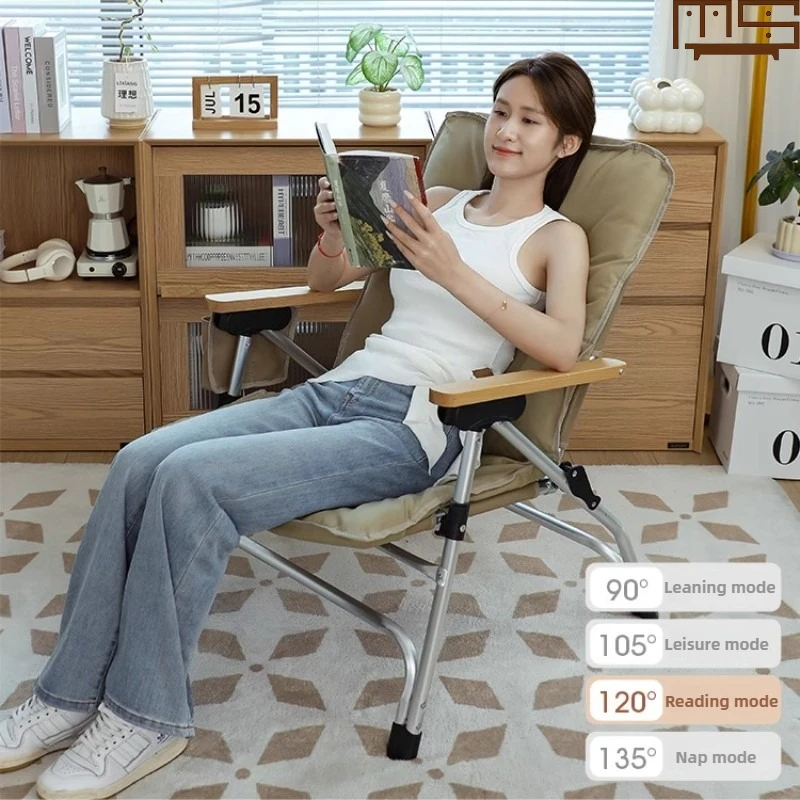 Simple Folding Recliner, Perfect for Outdoor Camping or Lounging, Easy To Store With 4 Adjustable Positions and Alloy Support.