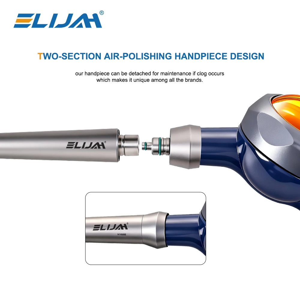 

SYJH Dental Low Noise Sandblasting Gun 360° Rotation Suitable for Oral Hygiene Air Powered Tooth Polishing System Dentist Tool