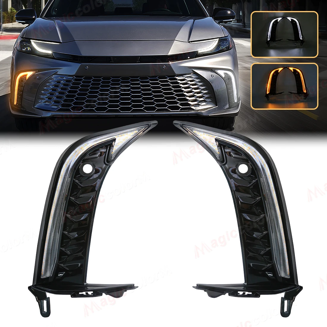 

Car LED DRL For Toyota Camry SE XSE 2024 2025 Daytime Running Light Day Lamp Headlights Front Bumper Fog Lamp Assembly 12V