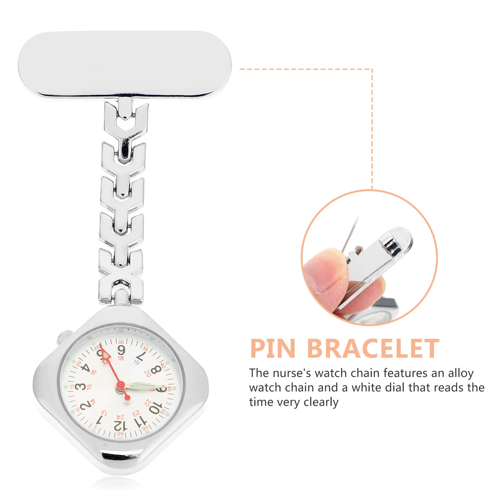 1Pcs Nurse Pocket Watch Medical Chest Watch Lightweight Luminous Clear Dial Timing Tool for Doctors Nursing Staff