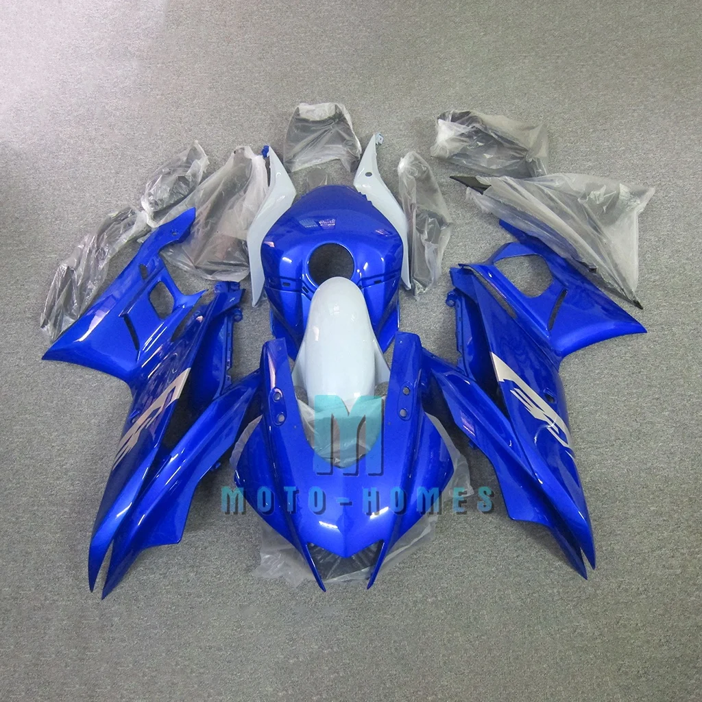 Fit For Motorcycle Yamaha YZF R3 2019 2020 2021 2022 2023 Aftermarket Bodykit Blue White Fairings Kit  Including Fuel Tank cover