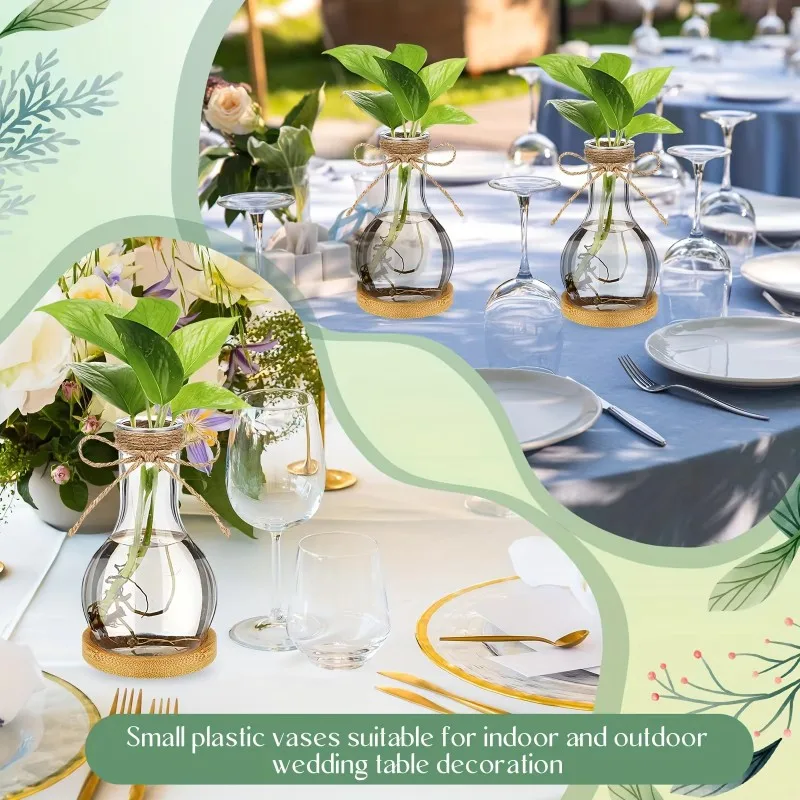 transparent bulb-shaped plastic vases lightweight home decorations suitable living room bedroom office hydroponic florals
