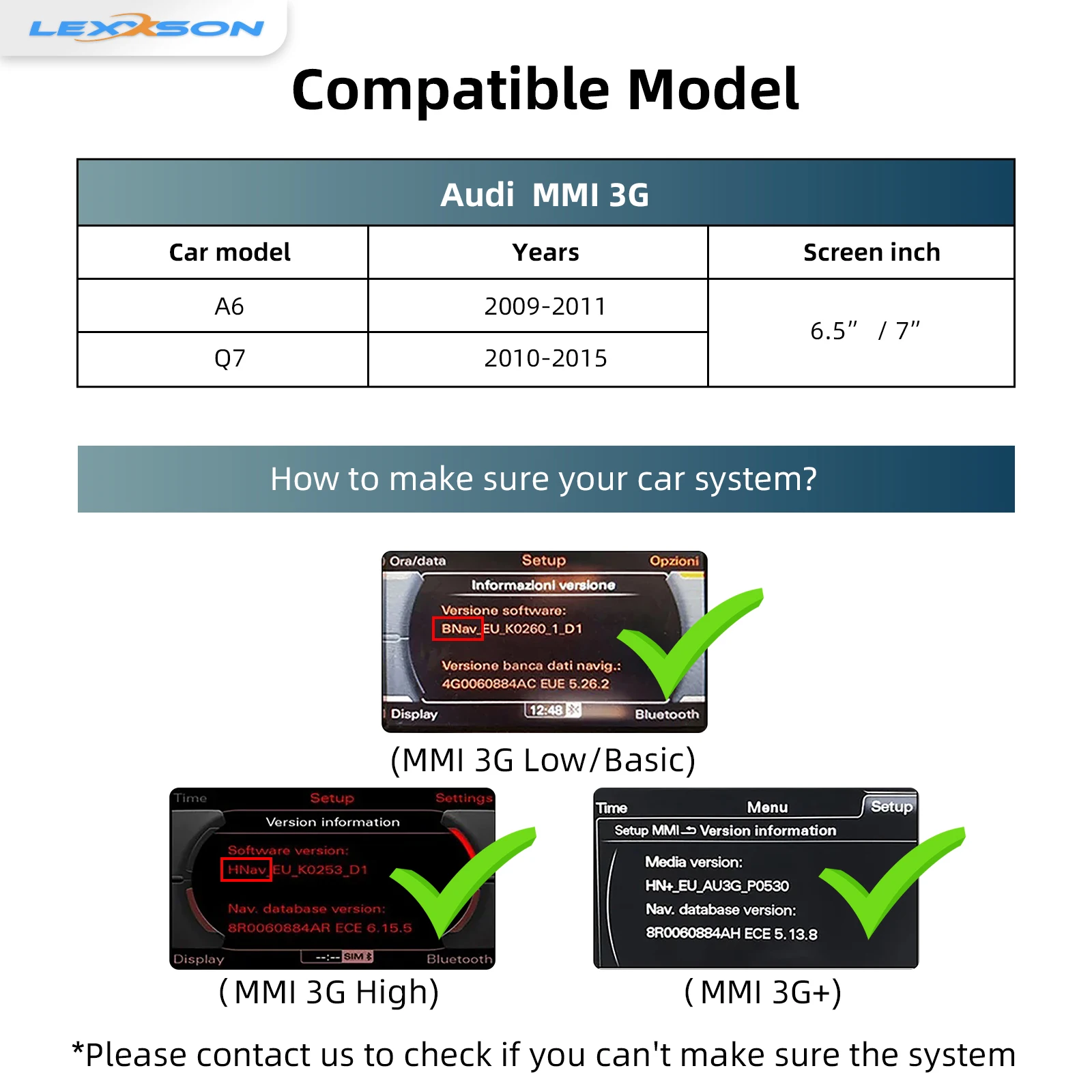 LEXXSON Draadloze CarPlay/Android Auto Auto-modificatie voor Audi A6/Q7 MMI AirPlay Mirror Link Multimedia