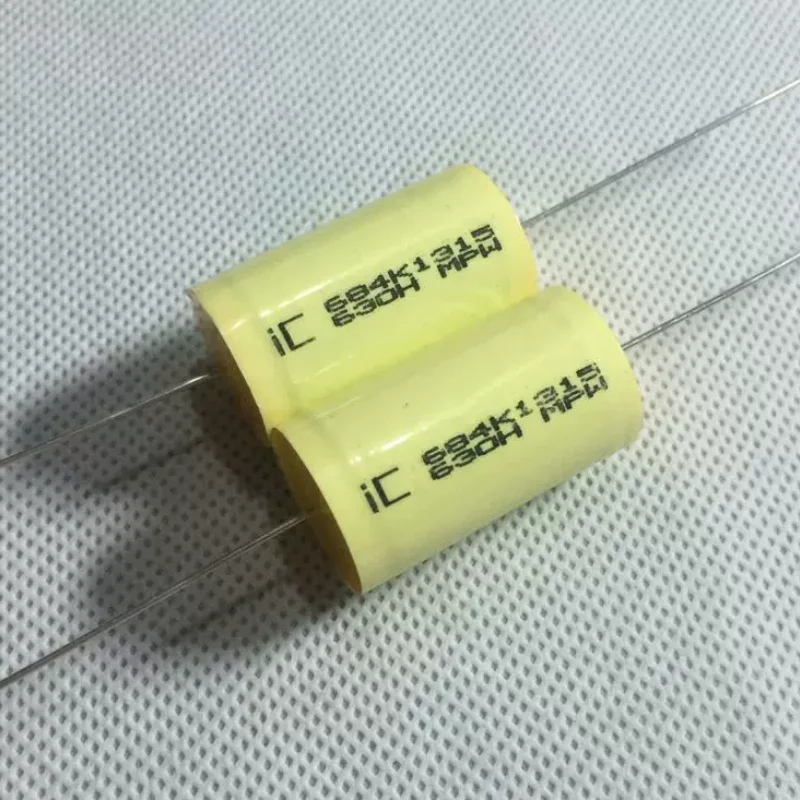 

10 шт., неиндуктивный поглощающий неполяризованный конденсатор American IC 0,68 мкФ 630 В постоянного тока, тепловая осевая муфта, неполяризованный конденсатор