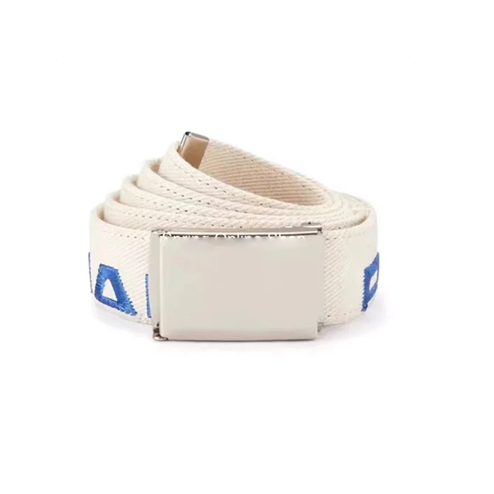 Martine Rose Three-dimensional Letter Embroidered Canvas Waist Belt Casual Versatile Smooth Buckle Waistband Fashion Belt