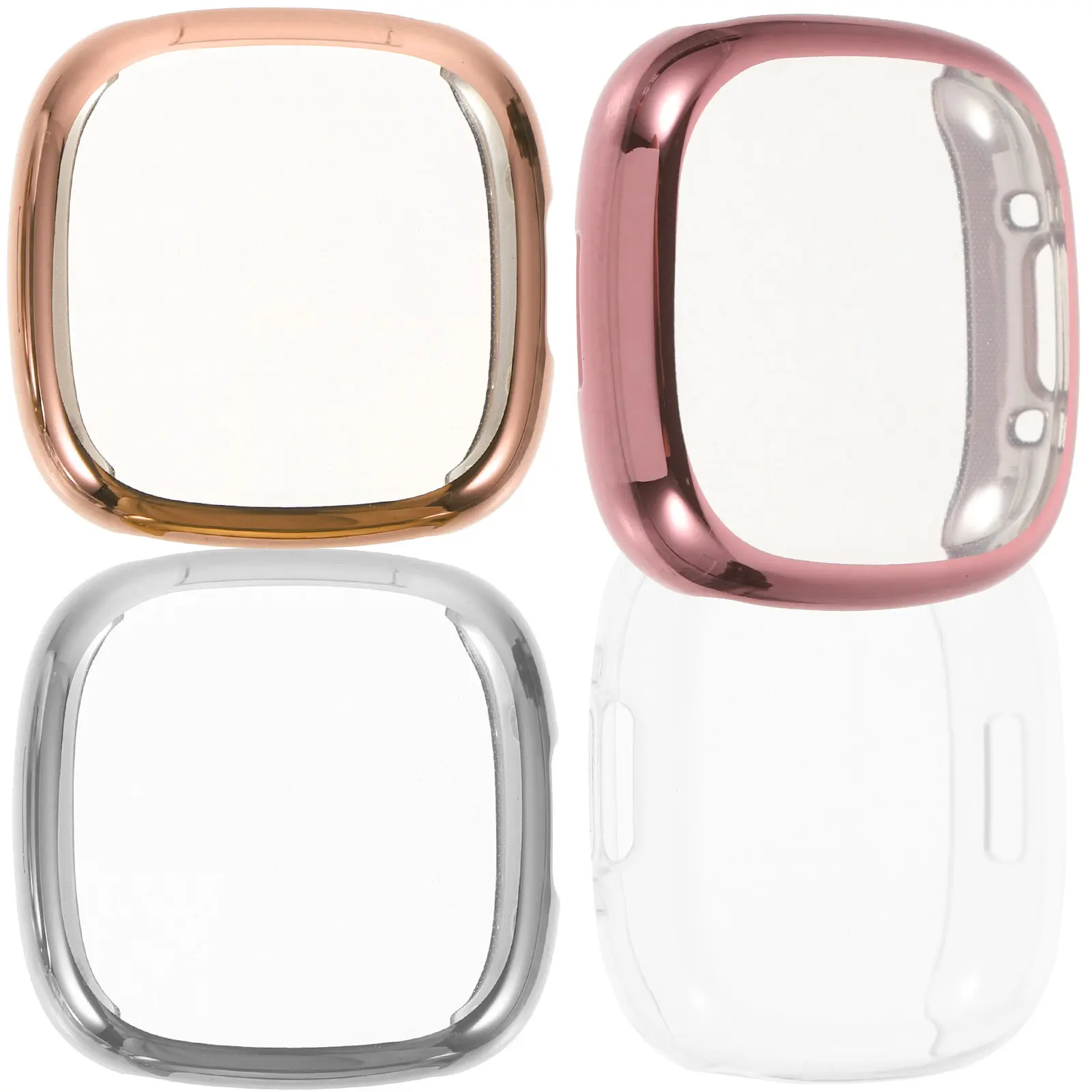 

4Pcs Fashionable Watch Protector Case Delicate Reusable Detachable All Around Edge for 4 Sense 2