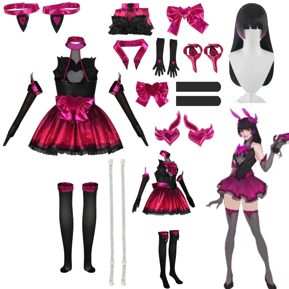 GAME Overwatch DVa Song Hana Night Phantom Cosplay Costume Set Game Same Outfit Halloween Party Suits Full Set with Accessories