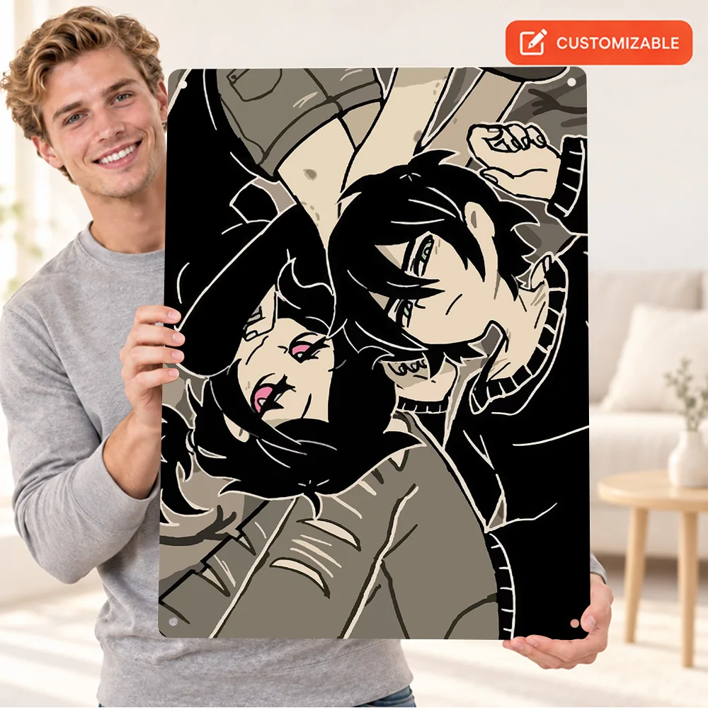 The Coffin Of Andy And Leyley Game Textured Metal Poster Customized Aluminum Sign Monochrome Design Wall Art For Gaming Room