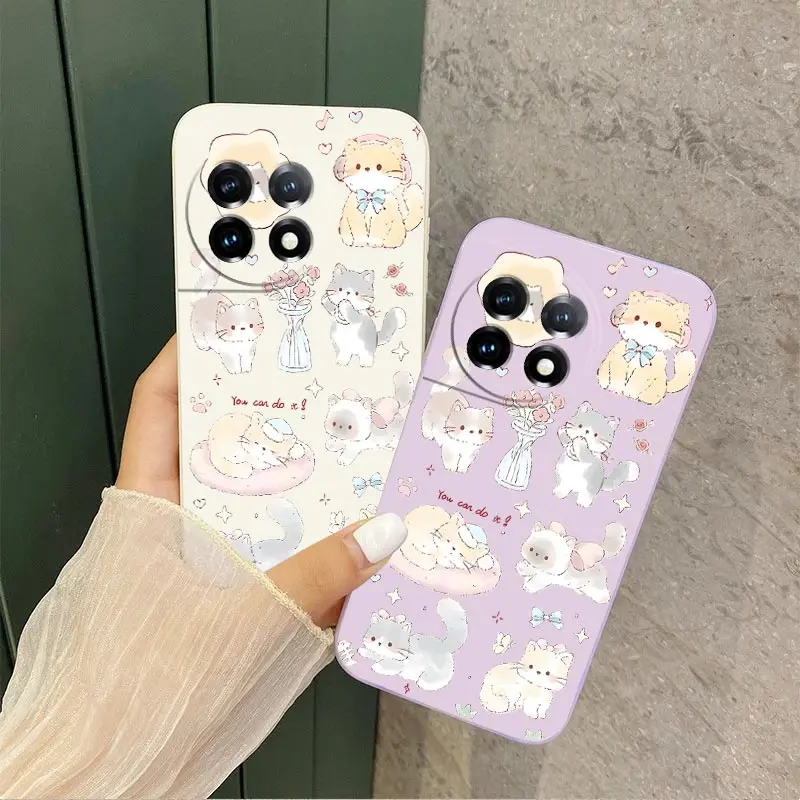 Coque de téléphone en silicone chat mignon, coque pour Oneplus 11R 9Pro 11 10 10Pro 8T 10T 9 10R 9R 9RT