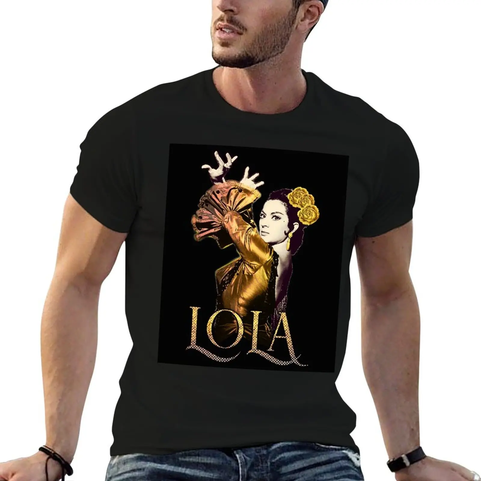 

Lola Flores La Faraona Gold Dress T-Shirt t shirt custom print anime tshirt T-Shirt