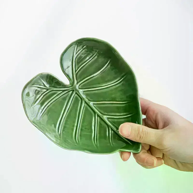 Spatula Holder - Kitchen Countertop Spoon Holder - Cute Leaf Design, Multifunctional Cutlery Holder Ceramic
