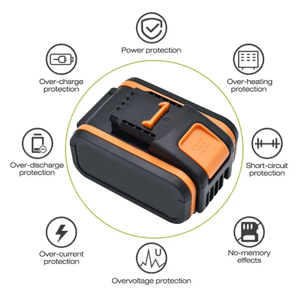 

For Worx WA3551 6000mAh Battery 20V Cordless Power Tool Battery WA3572 WA3553 WX390 WX176 WX178 Spare Battery