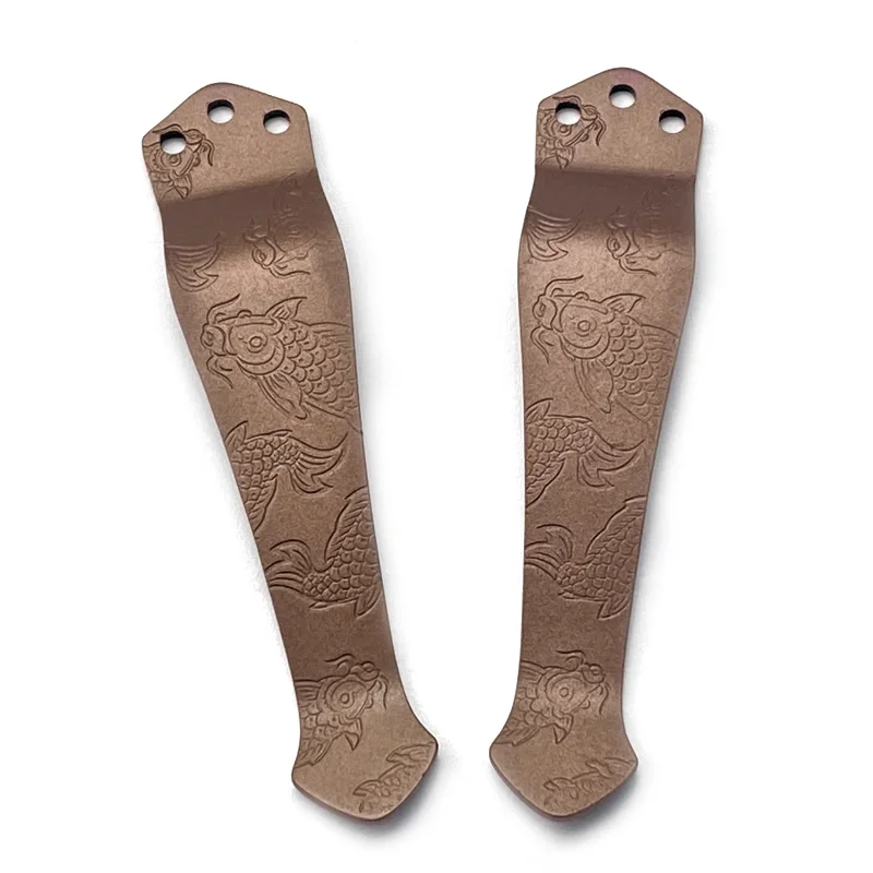 1PC TC4 koi fish Pocket Clip for for Zero Tolerance 3-Holes Pocket Clip Universal