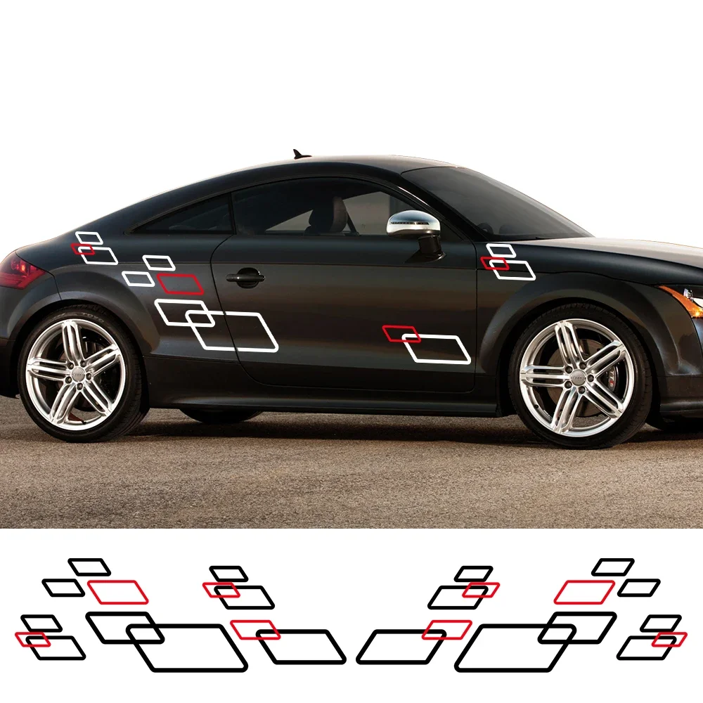 

Car Side Body Sticker Graphics Vinyl Decals Square Creative Decor Auto Accessories For Audi TT 8N MK1 MK2 8J Coupe MK3 8S TFSI