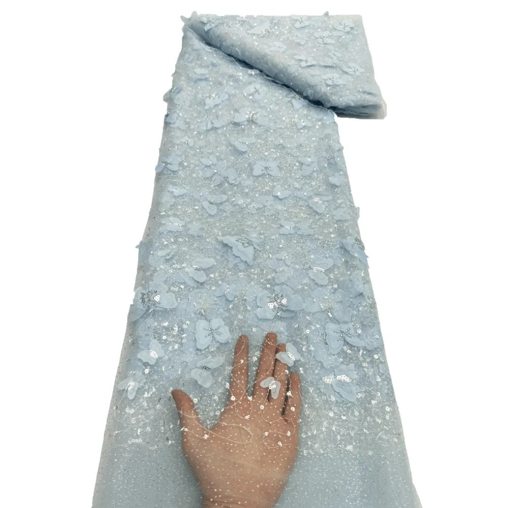 ثلاثية الأبعاد فراشة شبكة مطرز أقمشة الدانتيل 2025 النساء 5 ياردة مادة الدانتيل الأفريقي أنيقة مطرز صافي الدانتيل فساتين الزفاف الترتر