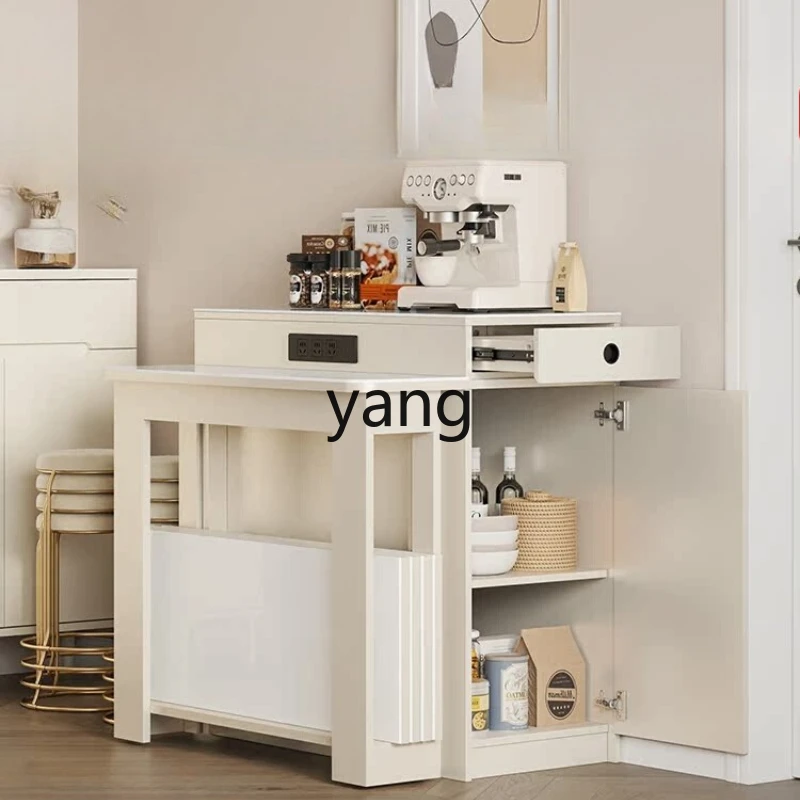 

TGF folding retractable dining table small apartment household cream style modern simple dining table