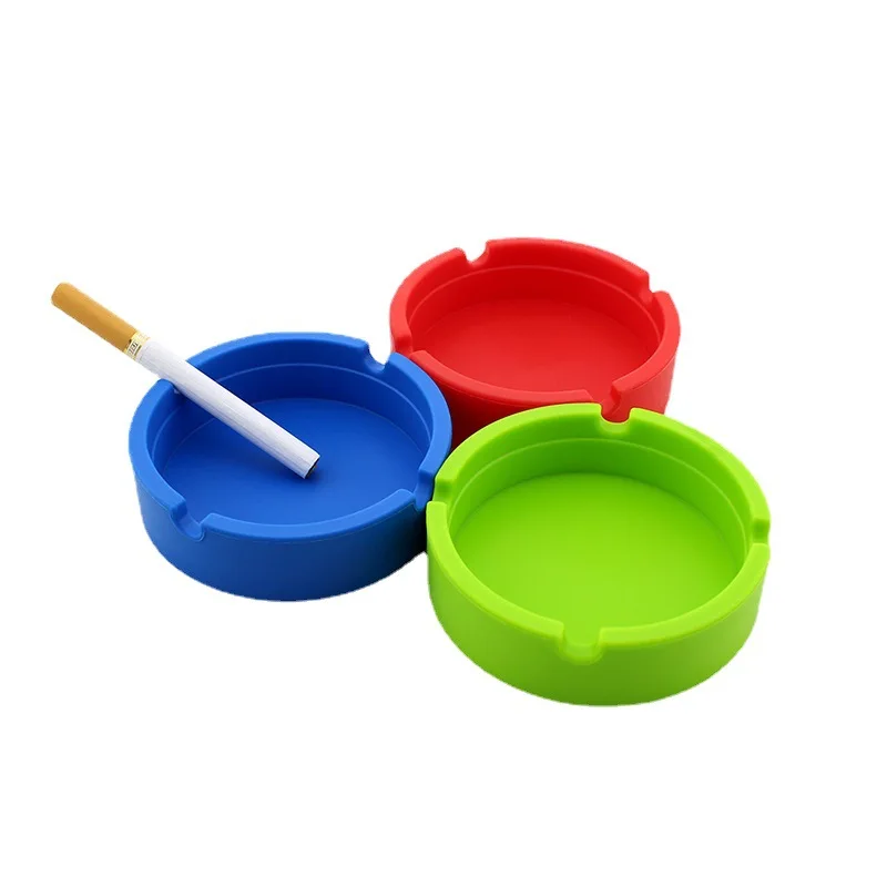 Soft Round Silicone Ashtray for Cigarette Smoking Accessories