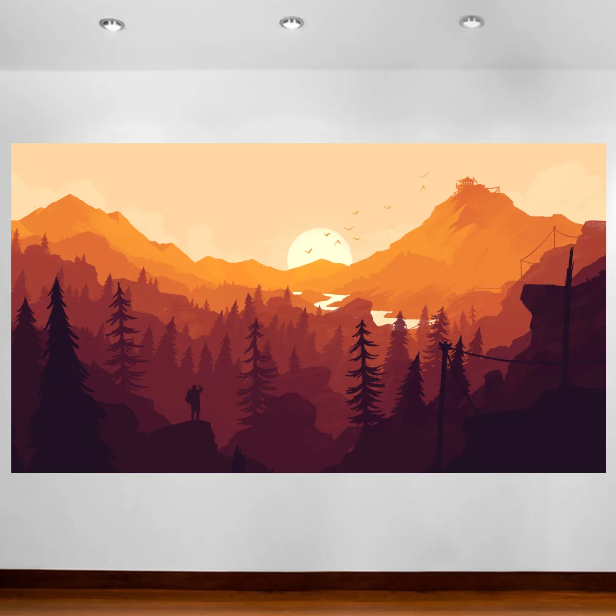 Firewatch المشارك عادية الإجهاد الإغاثة مغامرة لعبة المشارك قماش جدار اللوحة غرفة المعيشة جدار ديكور ملصقات الحائط ديكور المنزل #5