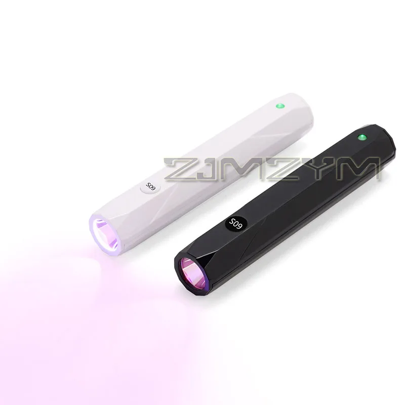 9W เซนเซอร์เครื่องเป่าเล็บ Flash Cure หลอดไฟ LED มือถือมินิเครื่องเป่าเล็บไร้สายแสงสีแดง 360 ° สายยางยืดหยุ่นปรับได้