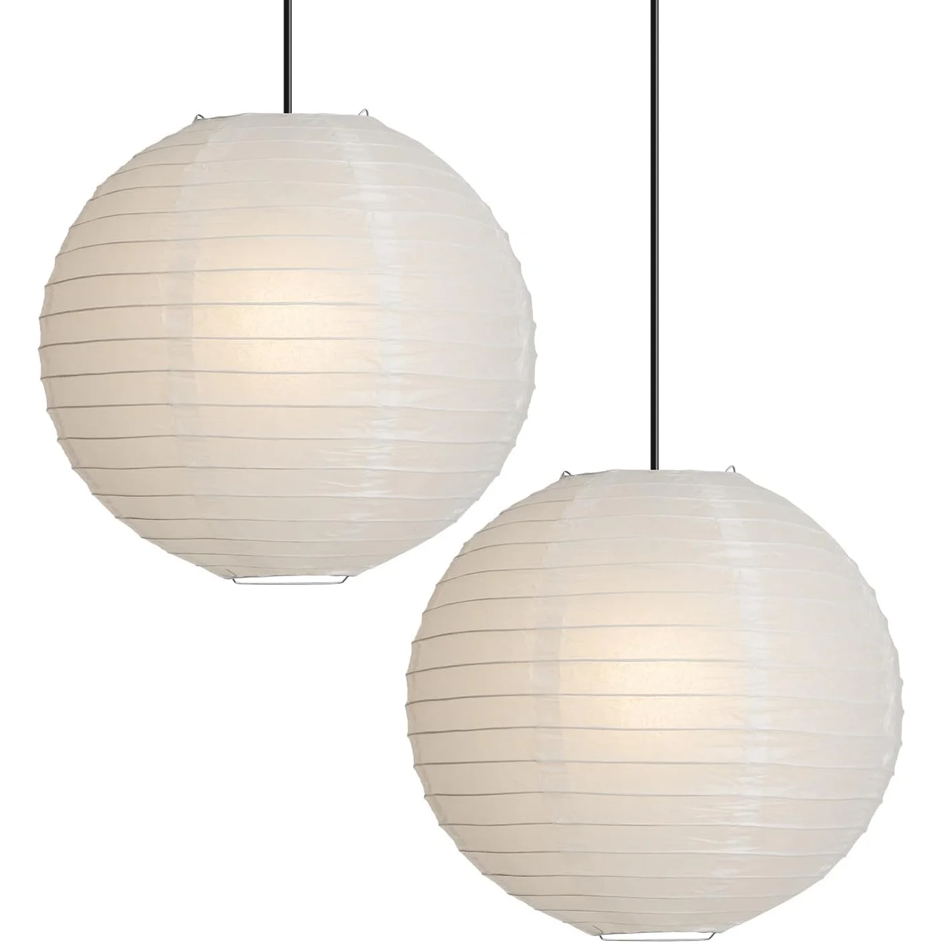 2Pcs 8Inch White Chinese Paper Lanterns Hanging Foldable Wedding Birthday Decor