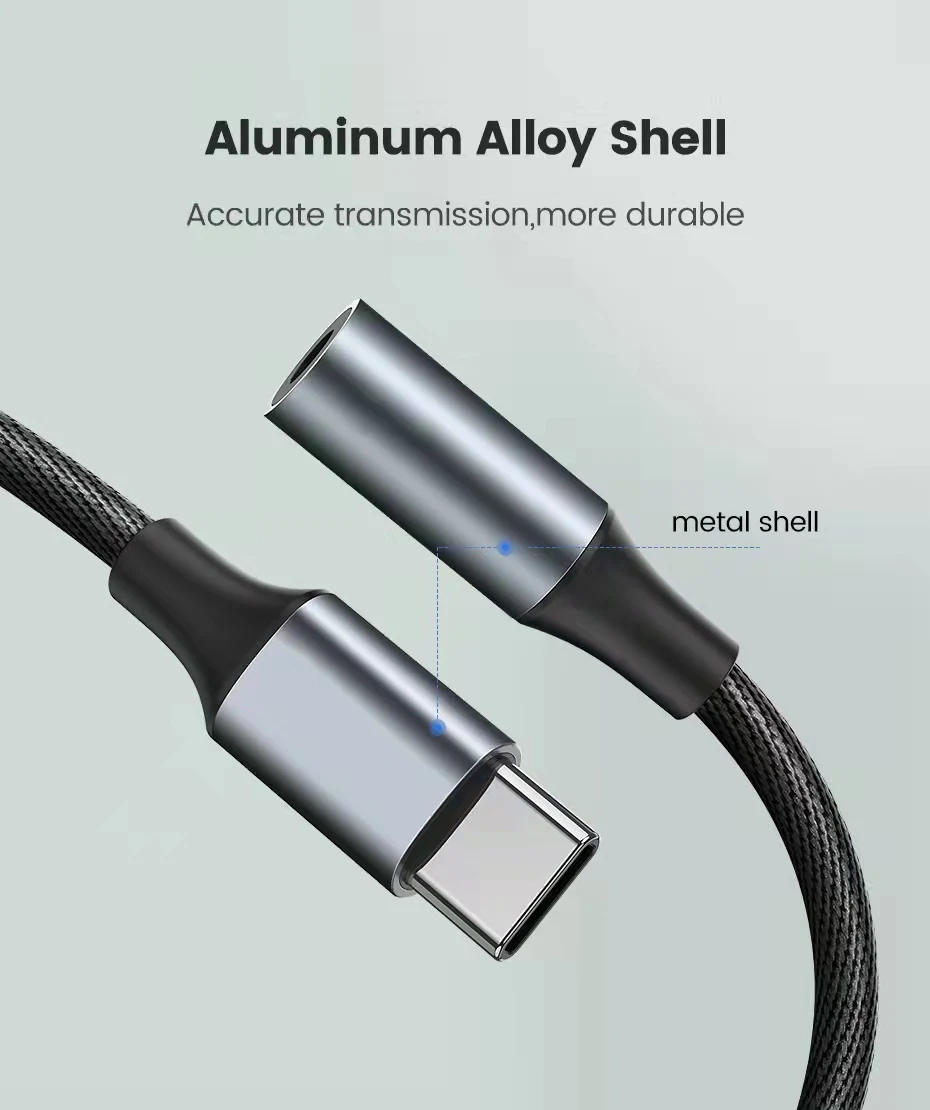 Voxlink tipo c para 3.5mm cabo de áudio usb c para 3.5 jack aux cabo adaptador fone de ouvido conversor para samsung xiaomi huawei monitor