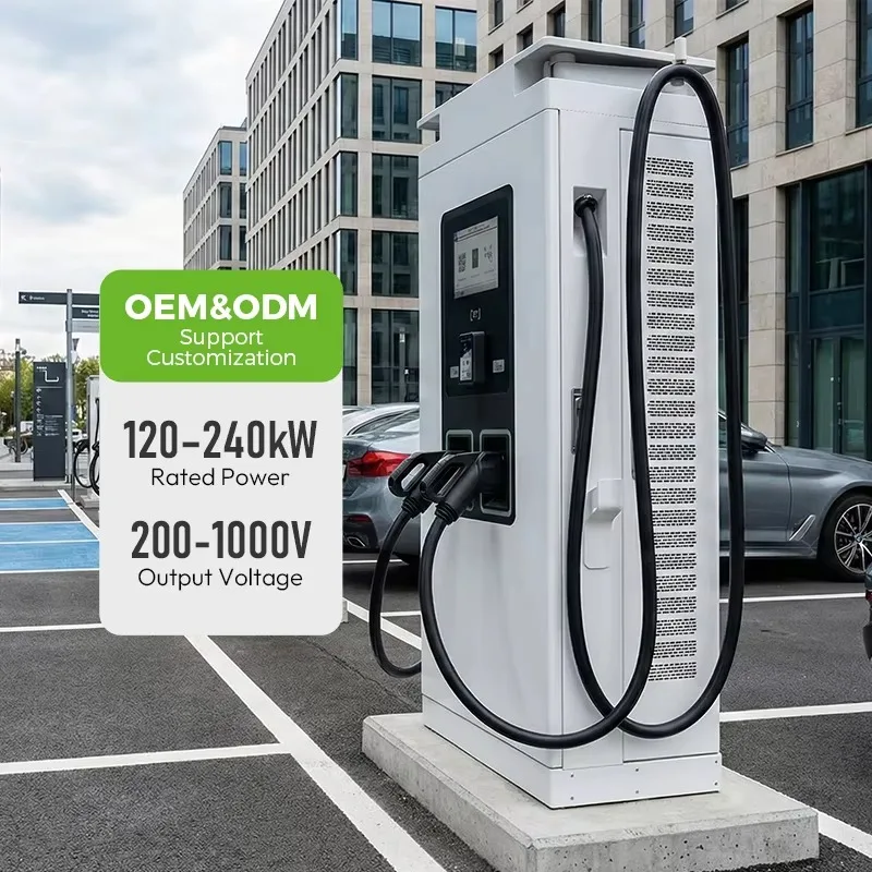 Customized New Commercial DC Fast EV Charging Station 120-240kW 260-530V Three Phase CCS2 GB/T Floor-standing IP54 10-inch Touch
