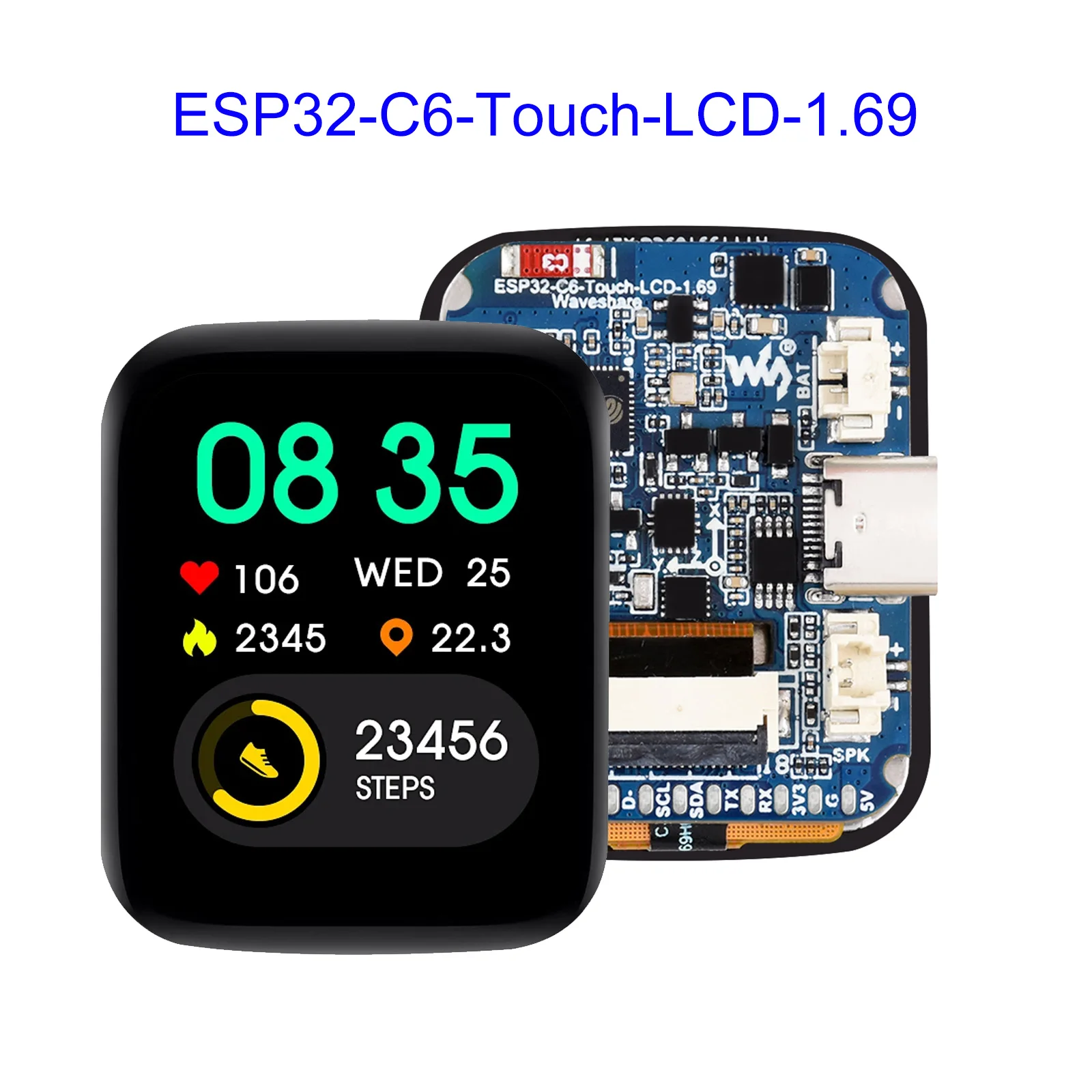 

ESP32 ESP32-C6 1.69inch LCD Touch Screen Display Development Board 240x280 WiFi 6 / BLE 5, 160MHz RISC-V Processor, AI Speech