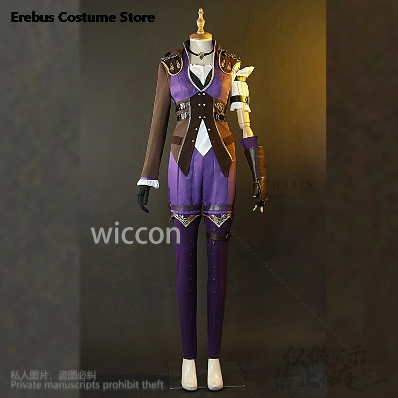 Anime League Of Legends Game Lol Cosplay Caitlyn Sheriff Uniform Costume Wigs Shoes For Girls Woman Halloween Party Customized