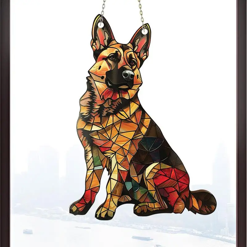 Dog Acrylic Window Hanging Sun Catcher Retriever Wall Decoration German Shepherd Sun Catcher Gift for Kitchen Livingroom Decor