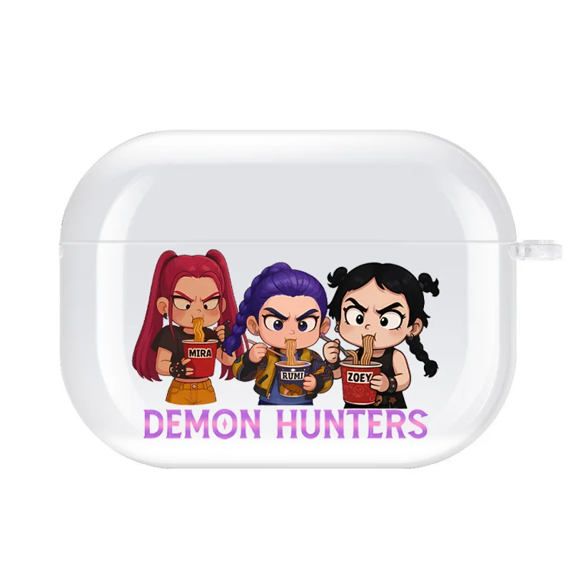 K-Pop شيطان الصيادين حقيبة سماعة الاذن ل Airpods 3 4 Pro Pro2 الكرتون شفافة للصدمات سماعة الغطاء الواقي الهدايا