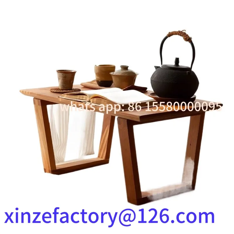 Konfigurowalny stolik do herbaty z litego drewna w stylu nordyckim, japoński stolik kawowy tatami, minimalistyczny stolik boczny na balkon