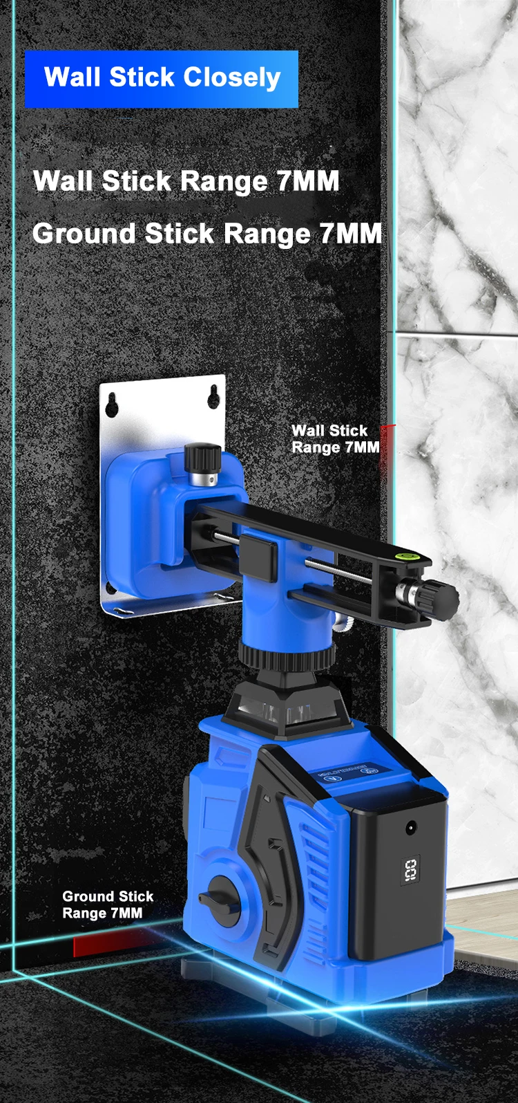 Imagem -03 - Auto-nivelamento Laser Nivelador Máquina Máquina 4d Omnidirectional Nivelamento Ferramenta Brilho Ajustável Piso e Adesivos de Parede