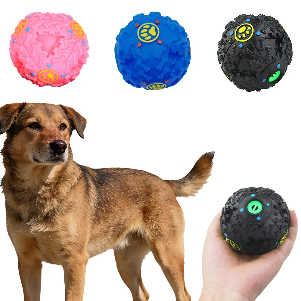 Pet Treat Dispenser Ball Toy, Squeaky Dog Chew Toy Ball, Dog Snack Dispenser Teething Training Tool, 1PC