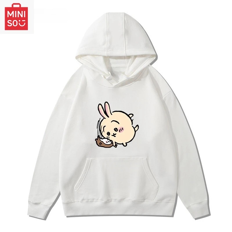 

Толстовка с принтом MINISO Collaboration Chiikawa, свободная, с рисунком, многофункциональная, повседневная и милая для девочек