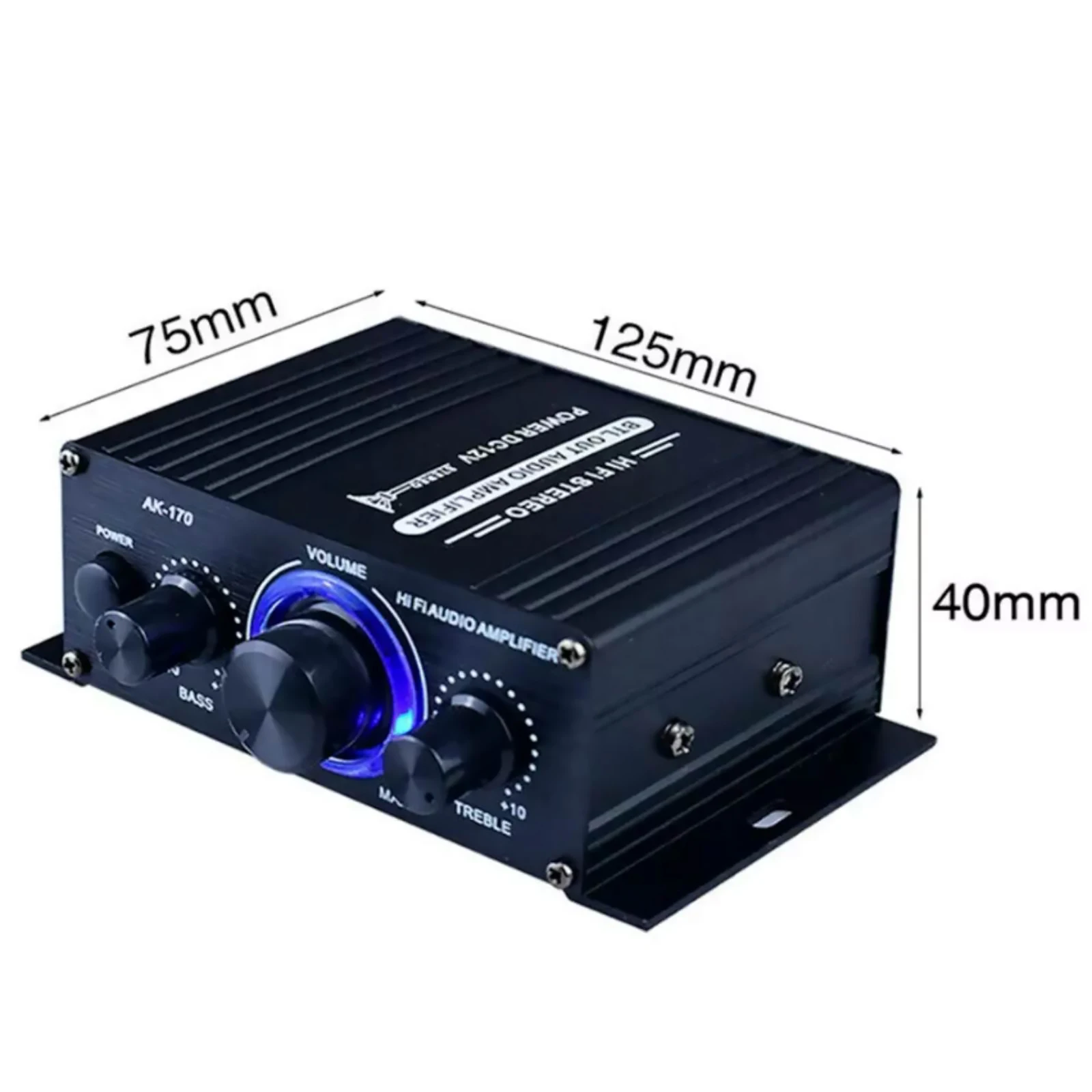 AK-170 HiFi Amplifier 2 Channel 2.0 200W+200W DC 12V Stereo Audio Sound Power Amp Bass For Car Home Theater Sound System