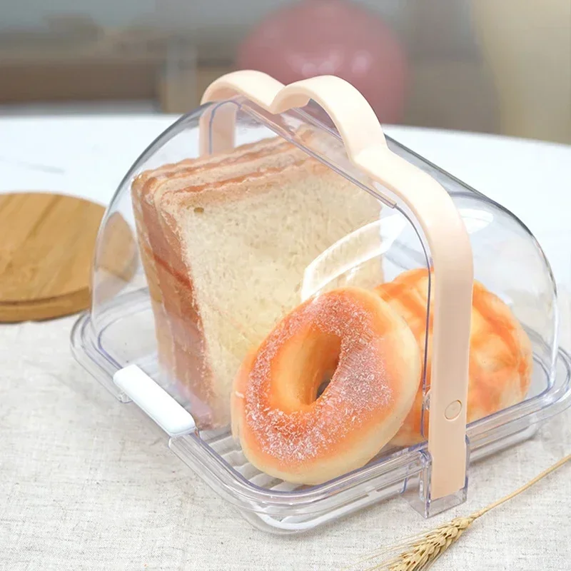 Bread Box Acrylic Bread Storage Container For Homemade Bread Cookies Bagels Muffins Bread Holder With Roll Top Lid