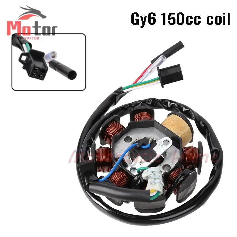 

Статор магнитного генератора Glixal с 8 катушками для GY6 125cc 150cc 152QMI 157QMJ, китайский скутер, мопед, квадроцикл, картинг, квадродвигатель