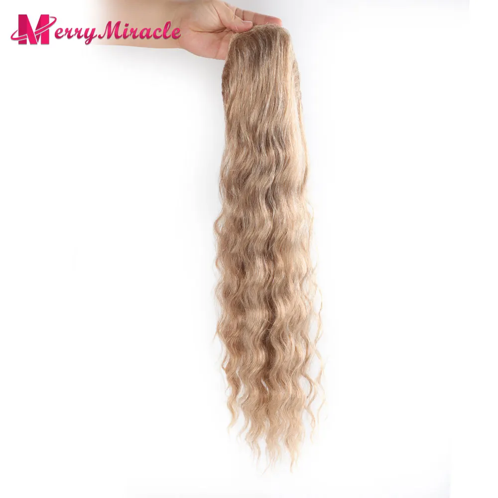 Long Natural Wave Ponytail Synthetic Drawstring Ponytail Chip-In Hair Extension Curly Pony Tail For Woman Fake Hairpiece