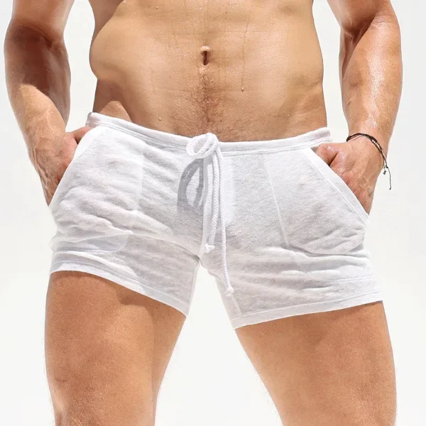 Summer Street Hip-hop Personality Interesting Printed Men Sports Pants New Selling White Breathable Casual Lace-up Men's Shorts