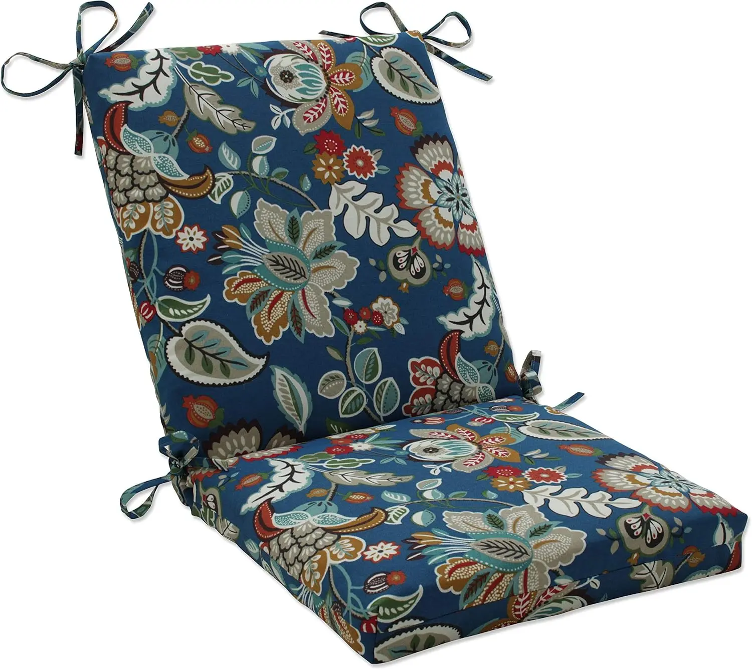 

Floral Indoor/Outdoor Solid Ba 1 Piece Chair Cushion With Ties Squared Corner, Deep Seat, Weather, And Fade Resistant, 36.5"" X