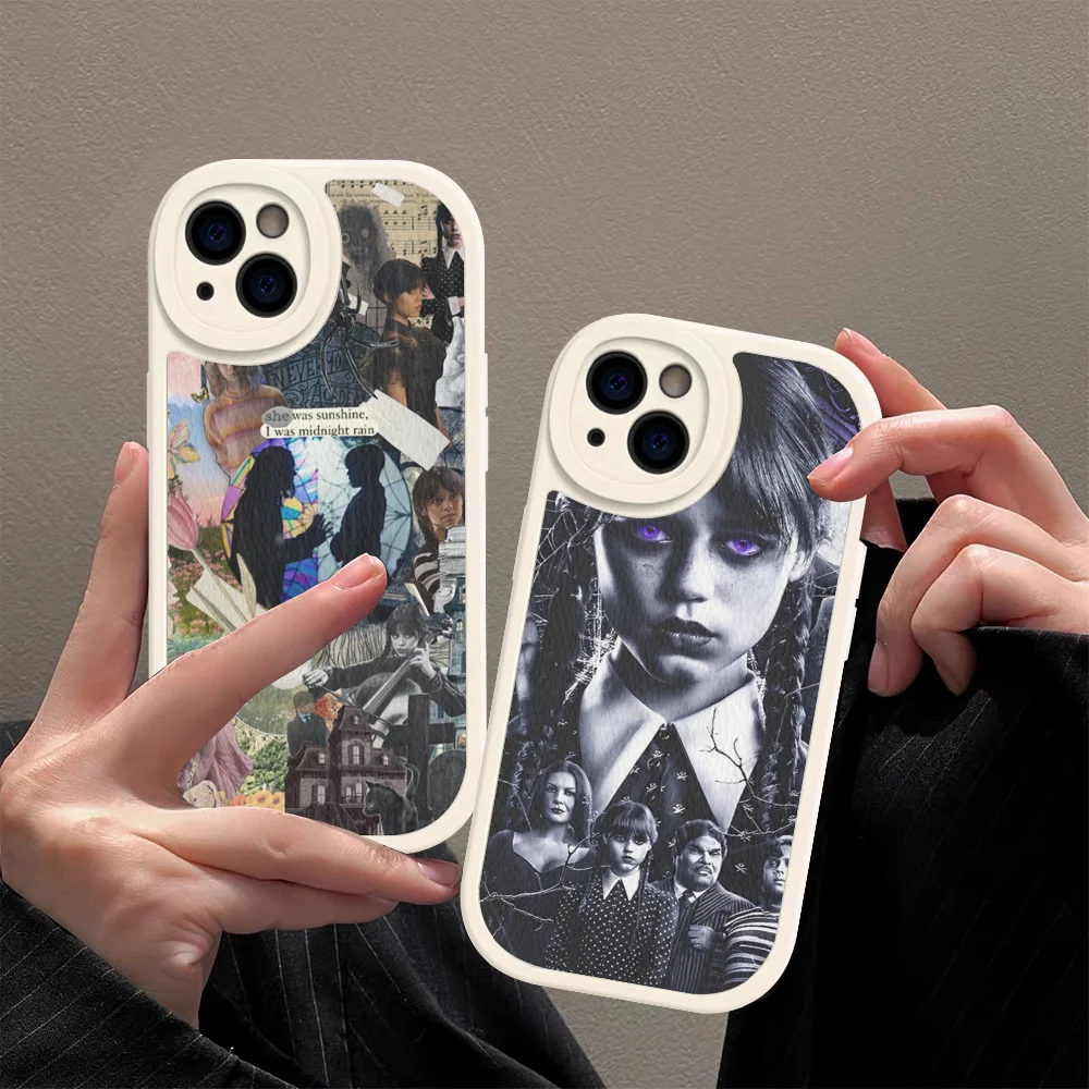 Wednesday Addams Family Tv Shows Phone Case Hard Leather For IPhone 16 15 14 13 12 Mini 11 14 Pro Max Xs X Xr 7 8 Plus Fundas