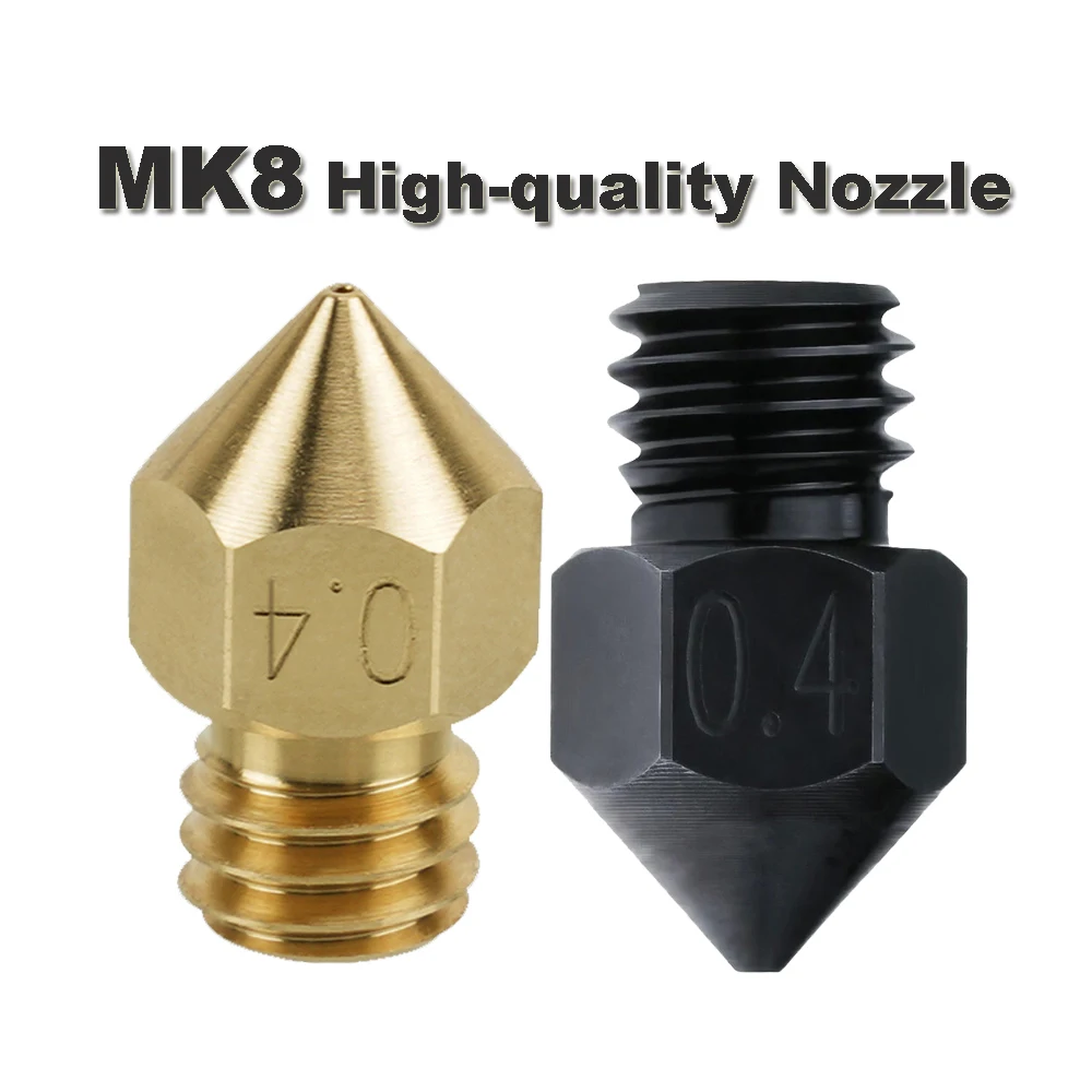 

Латунное сопло MK8 Сопла из закаленной стали MK8 для Ender 3 KP3S Pro для 3D-принтера накаливания 1,75/3 мм