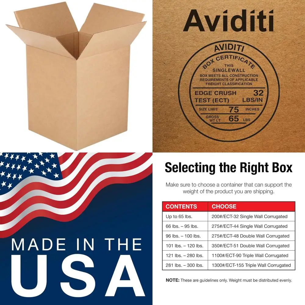

16x16x20 Medium Cardboard Boxes, Pack of 20, Ideal for Shipping, Packaging, Moving, and Storage