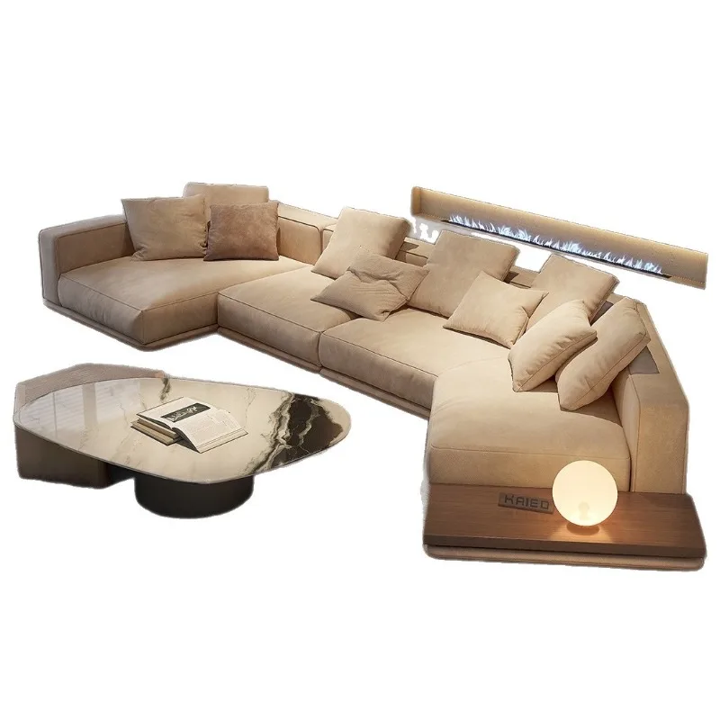 Fabric sofa modern simple backrest sofa combination size apartment home improvement
