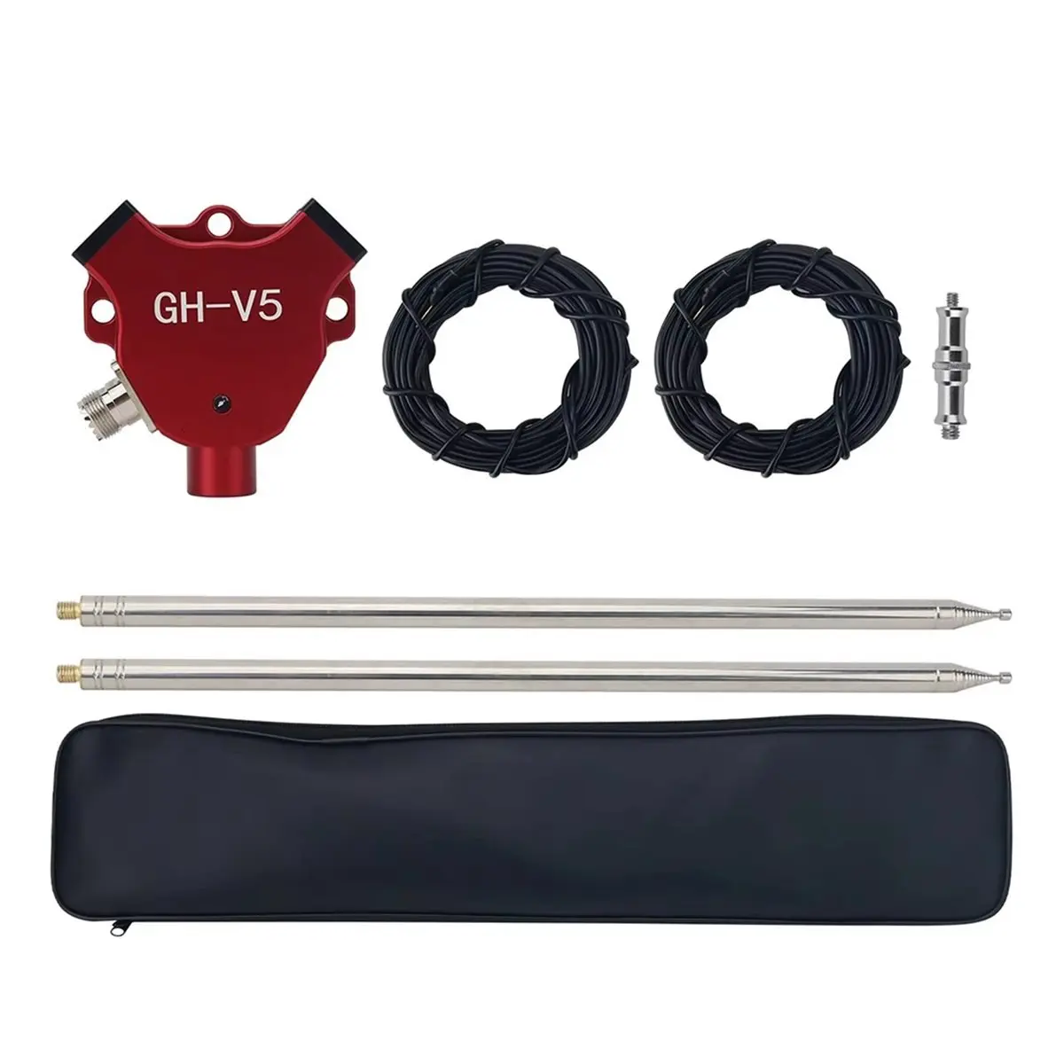 AA80 GH-V5 V Shaped Antenna 7MHz-430MHz 400W IP68 Waterproof Balun Dipole Shortwave Antenna Red