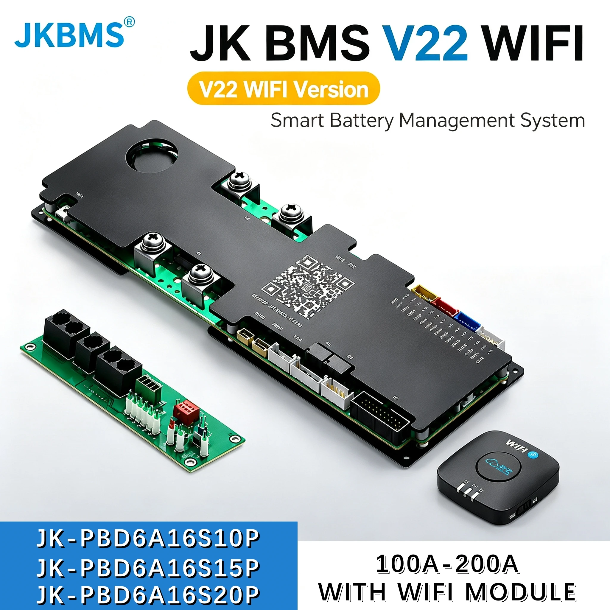 JK Smart Inverter LFP V22 WIFI BMS 8S 16S 24V 48V 100A 150A 200A 0.6A Balance current For Home Energy Storage