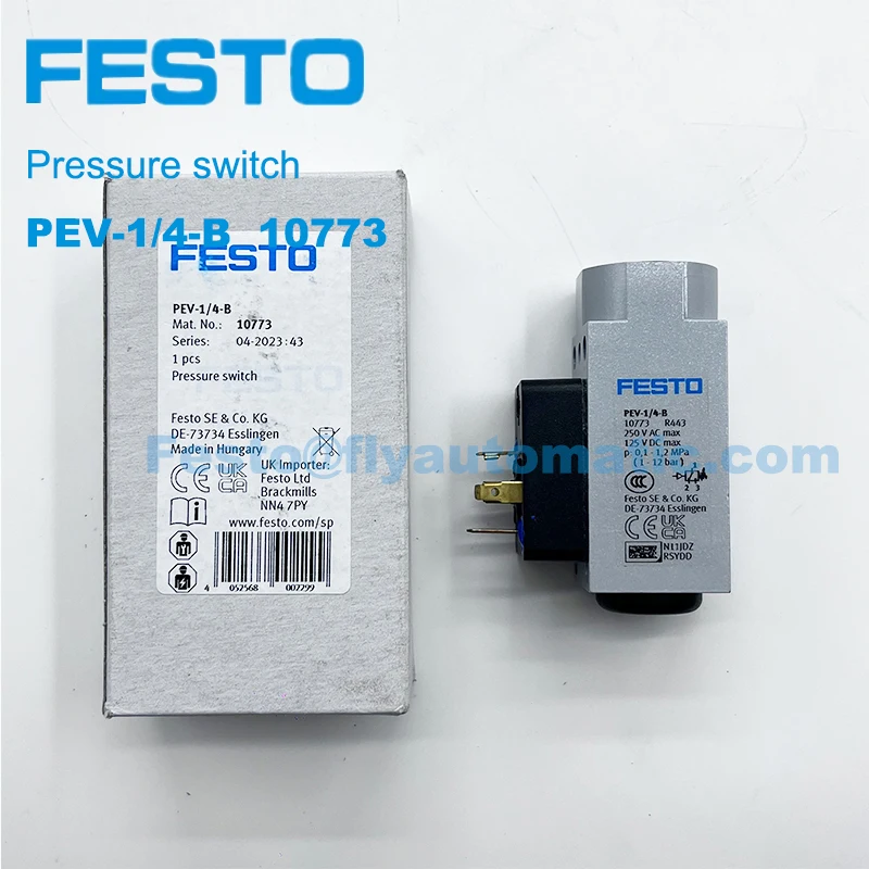 Festo Pressure Switch PEV-1/4-B -OD 10773  175250  PEV-1/4-SC-OD 161760