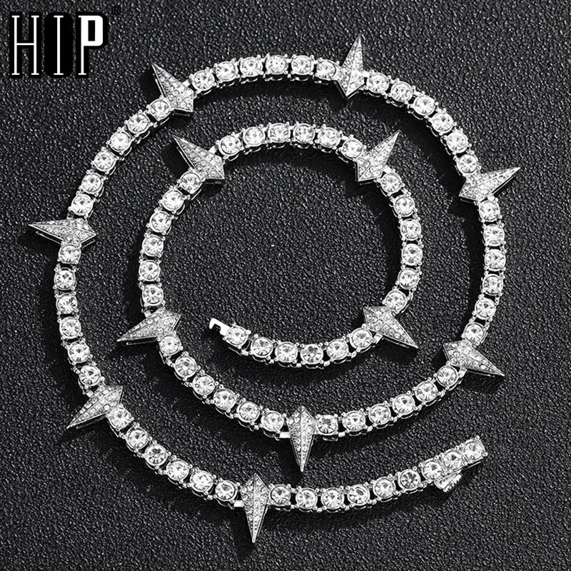 4MM Tenisz Futószalag Bíborszín dropwater Alak Jeges Bukott Színes rhinestones bling rapper necklaces számára férfiak Nők Rövid lánc ékszer