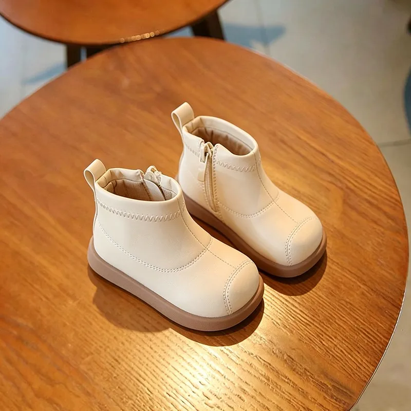 Baby Chelsea Boots Einfarbig Vielseitige Kleinkind-Stiefeletten Runde Zehen Weiche Sohle 2026 Herbst Neue Kinder-Kurzstiefel Rutschfest – Detail 6